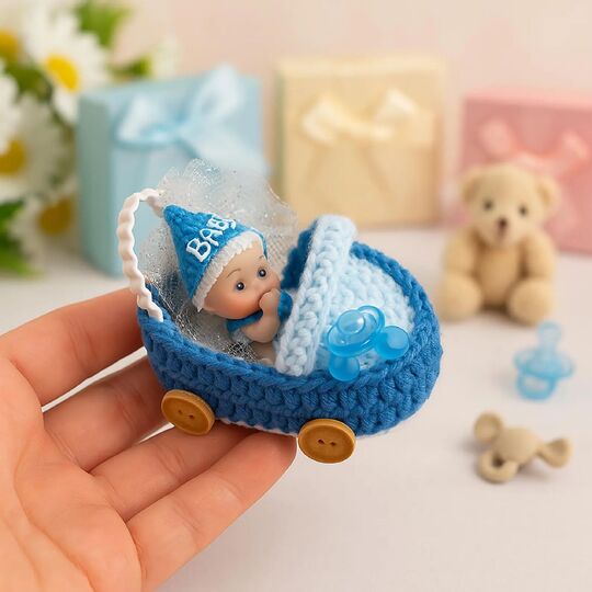 Tiny Baby Carriage Crochet Pattern PDF – Mini Stroller Decor