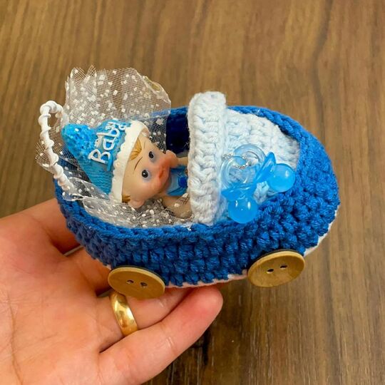 Tiny Baby Carriage Crochet Pattern PDF – Mini Stroller Decor