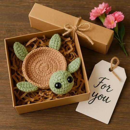 Little Turtle Coaster Crochet Pattern – PDF Tutorial