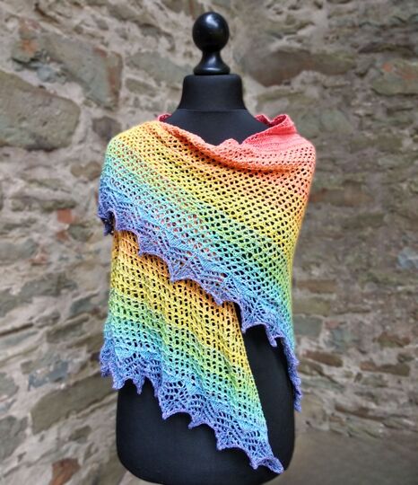 Happy Easter Tuch, Dreiecktstuch, Lochmuster, Lace, Stricken