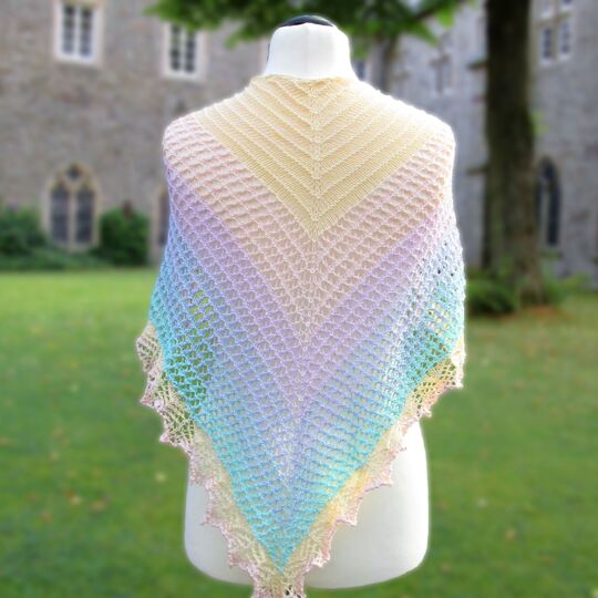 Happy Easter Tuch, Dreiecktstuch, Lochmuster, Lace, Stricken