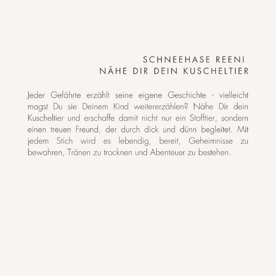 E-Book Schneehase Reeni - Nähanleitung und Schnittmuster