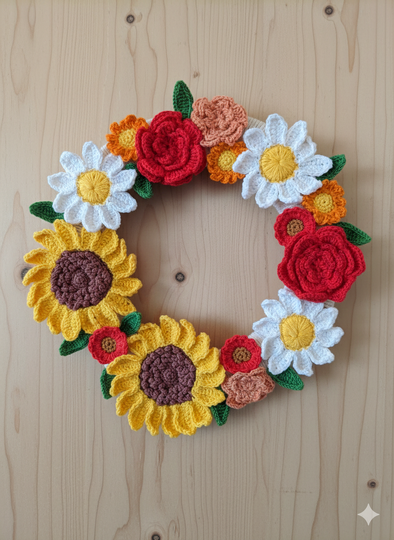 Häkelanleitung für einen Blumenkranz