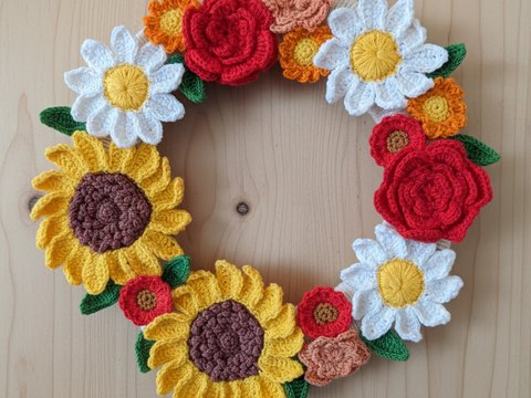 Häkelanleitung für einen Blumenkranz