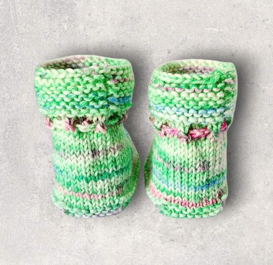 Strickanleitung Baby-Booties, Stiefelchen, Sohlenlänge ca. 10 cm  #366