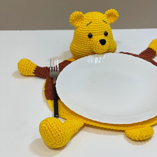 Crochet Pattern Pooh Bear Placemat for Baby Table Decor