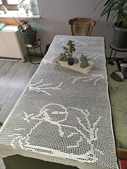 Tischdecke Ente Tischläufer Häkelanleitung