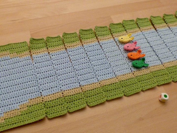 Häkelanleitung "Das Anglerspiel", Farbwürfelspiel, Lernspiel