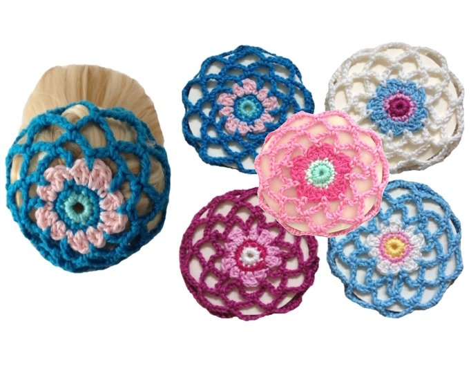 Duttnetz für Ballett Voltigieren Tanz, Haarnetz Häkelanleitung, Haarschmuck