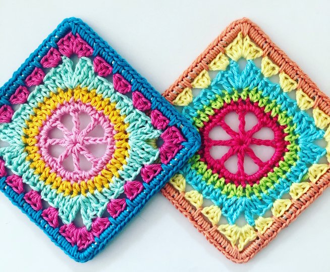 Crochet Pattern Square Dreamcatcher, Wall Hanging Decor, 2 Sizes + 2 Motifs