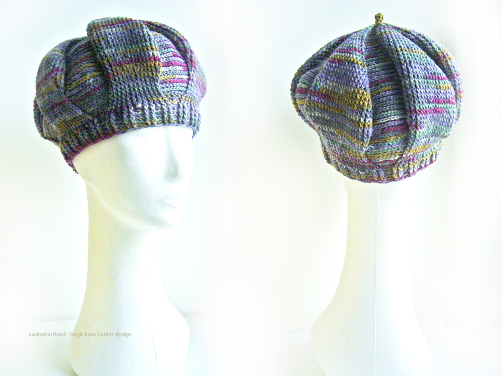 Tolle Baskenmütze häkeln in Gr. M-L, MA LINNA, Kopfumfänge von 56-59 cm