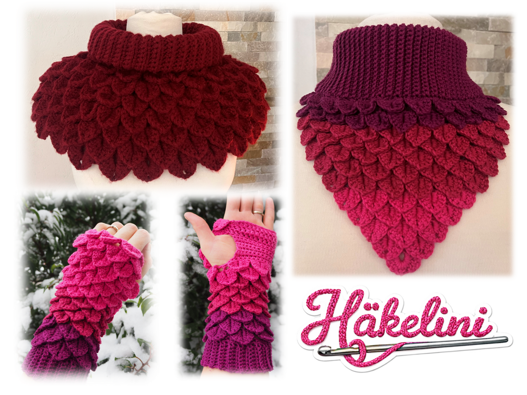 Anleitungsset Dragons - Armstulpen, Schulterwärmer & Schalkragen