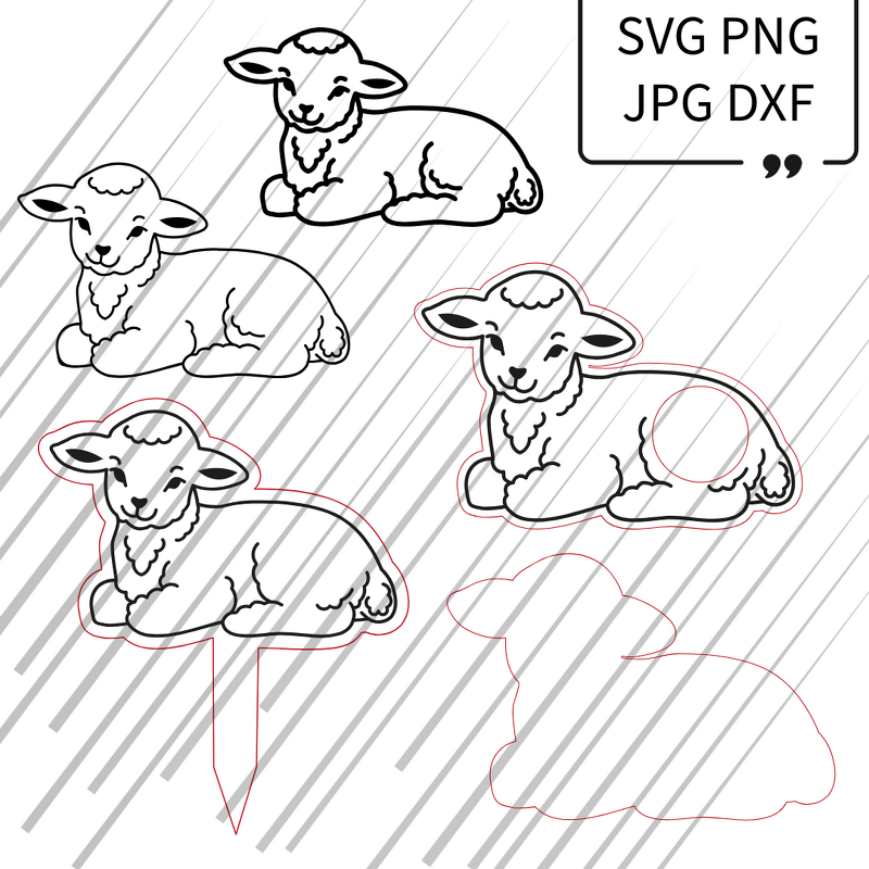 Laser Motiv SET Gravur SVG Schaf Schäfchen Ostern Plott - Bild 5