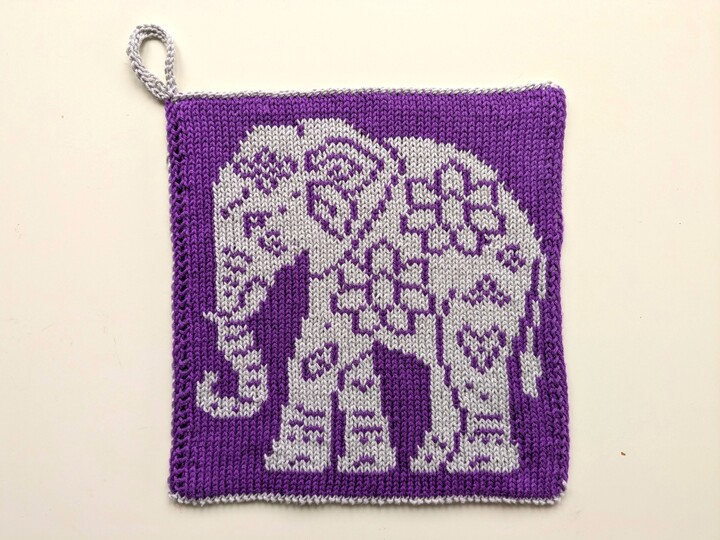 "Indian Love" - Doubleface Strickanleitung für Topflappen, Spültücher