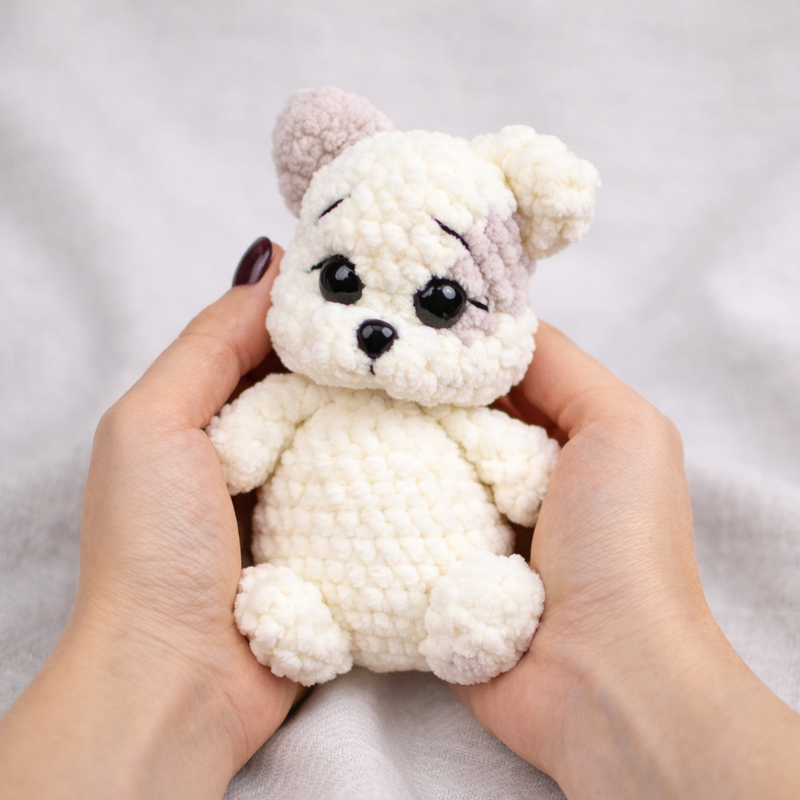 Häkelanleitung Kätzchen „Marshmallow“ – kleine Katze aus Chenillegarn - Bild 8