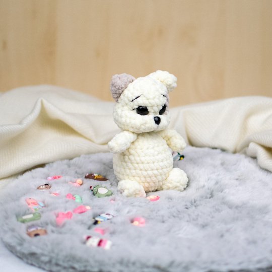 Marshmallow Kitten Crochet Pattern – Cute Chenille Cat PDF Tutorial