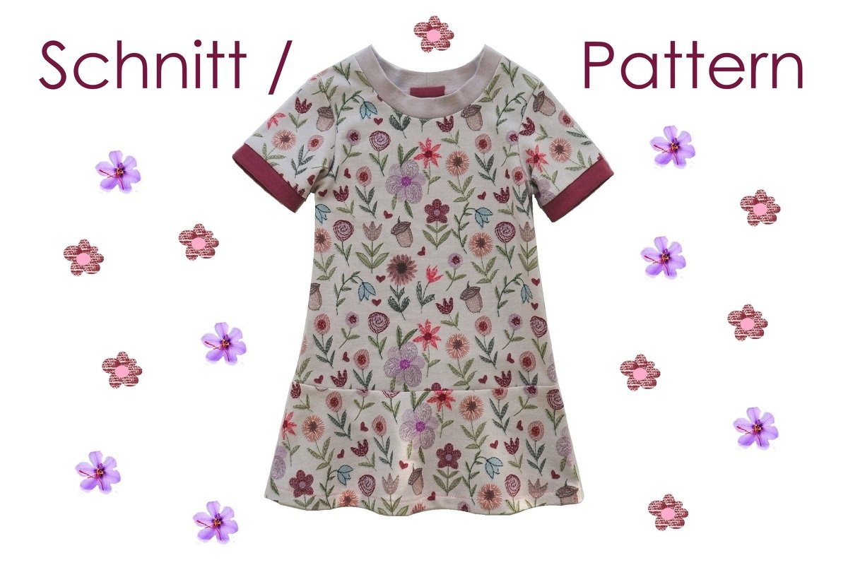 Schnitt und Anleitung sportliches Skaterkleid mit Bündchen Gr.80 bis 140