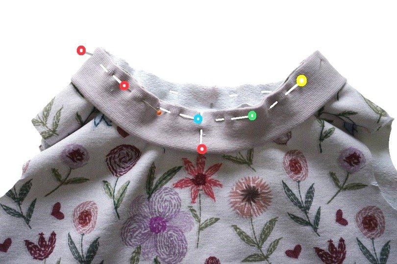 Pattern and instructions for a sporty skater dress with cuffs, sizes 80–140