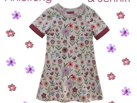 Schnitt und Anleitung sportliches Skaterkleid mit Bündchen Gr.80 bis 140