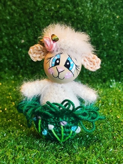 Sparset Schaf und Hase je 2 Größen Frühling Ostern Deko Variante Holzkugel