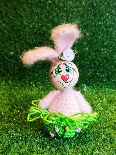 Sparset Schaf und Hase je 2 Größen Frühling Ostern Deko Variante Holzkugel