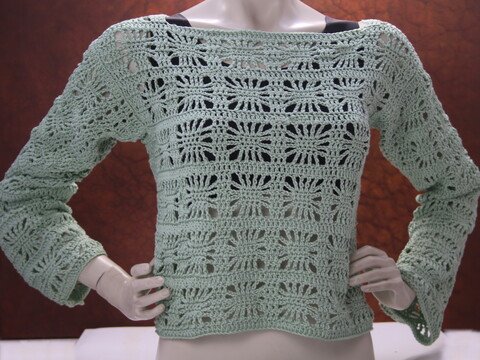 Liveas Gehäkeltes Shirt, Sommer Shirt Festival Shirt No. 016