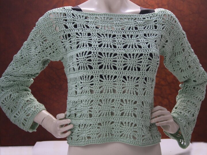 Liveas Gehäkeltes Shirt, Sommer Shirt Festival Shirt No. 016