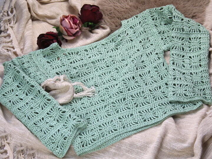 Liveas Crocheted Shirt, Summer Shirt Festival Shirt No. 016