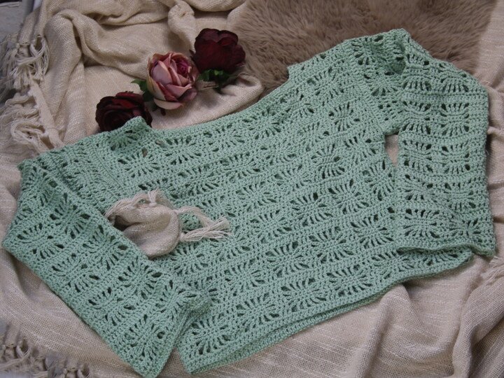 Liveas Gehäkeltes Shirt, Sommer Shirt Festival Shirt No. 016