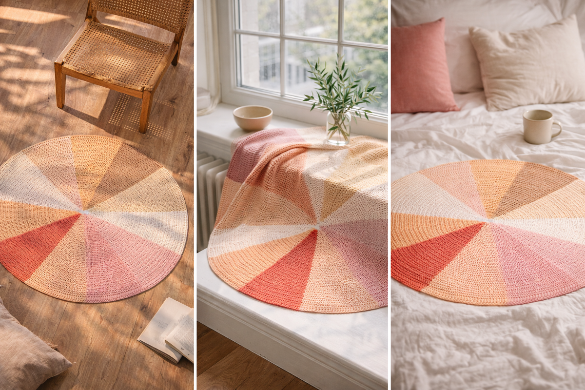 Häkelanleitung für eine runde Tischdecke/Untersetzer/Platzset "12 Farben". - Bild 4