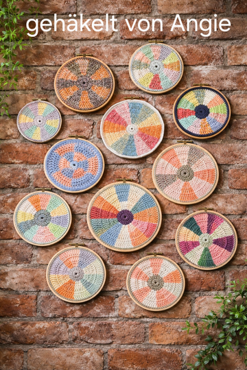 Häkelanleitung für eine runde Tischdecke/Untersetzer/Platzset "12 Farben".