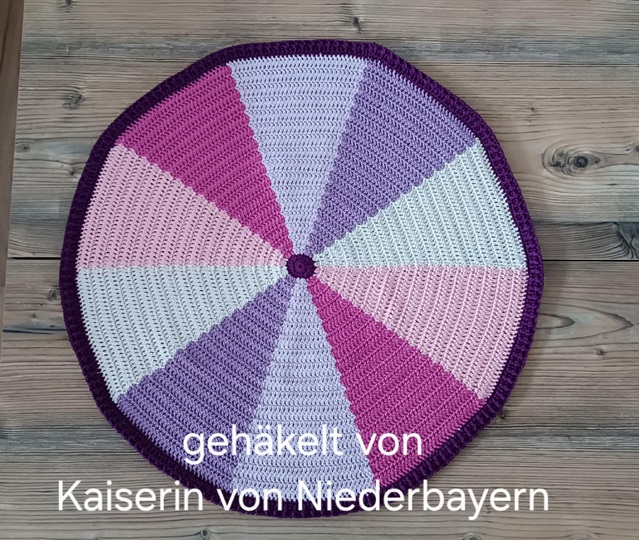 Häkelanleitung für eine runde Tischdecke/Untersetzer/Platzset "12 Farben".