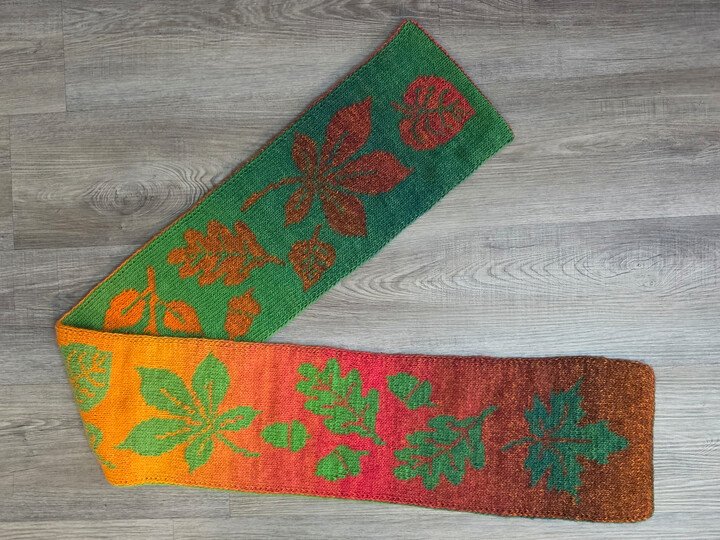 Doubleface Herbstlaubschal