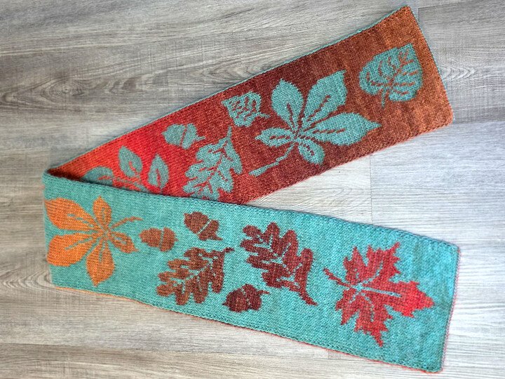 Doubleface Herbstlaubschal