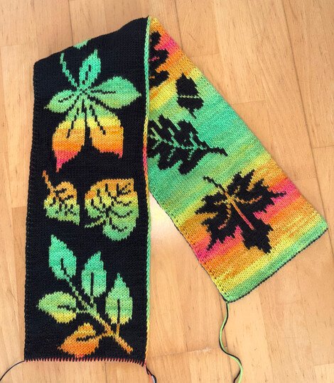 Doubleface Herbstlaubschal