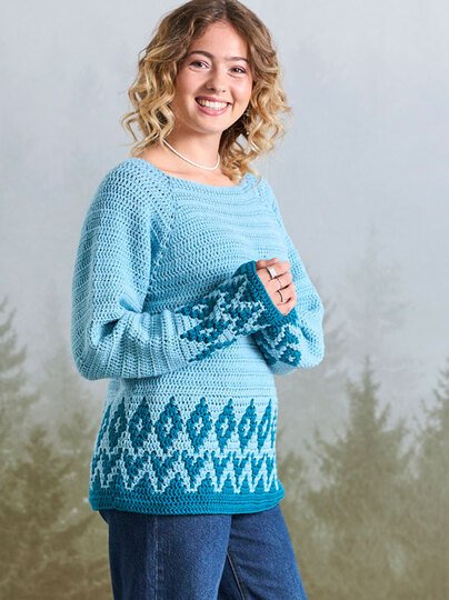 PULLOVER FLORA, gehäkelt