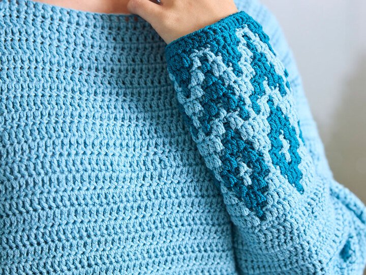 PULLOVER FLORA, gehäkelt