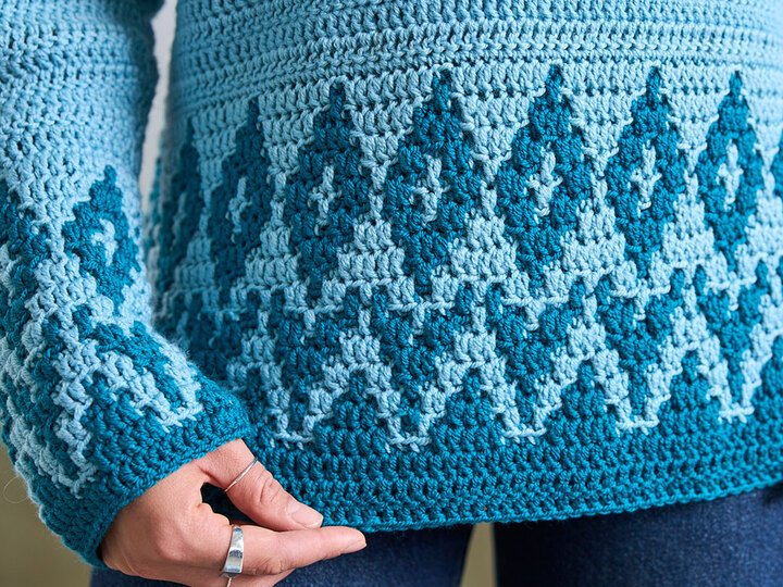 PULLOVER FLORA, gehäkelt