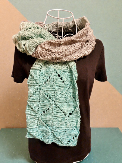 Scarf / Stole TriTwist Dreieckswirbel BE – crochet pattern