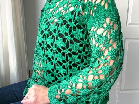 Blumen Pullover Marrakesch – Häkelanleitung