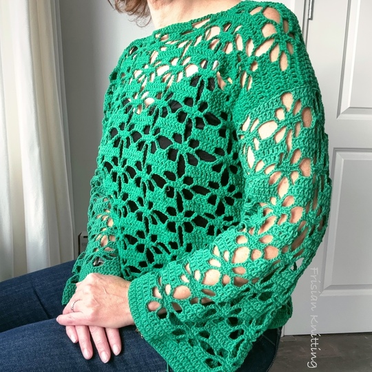 Crochet pattern Flower Sweater Marrakech