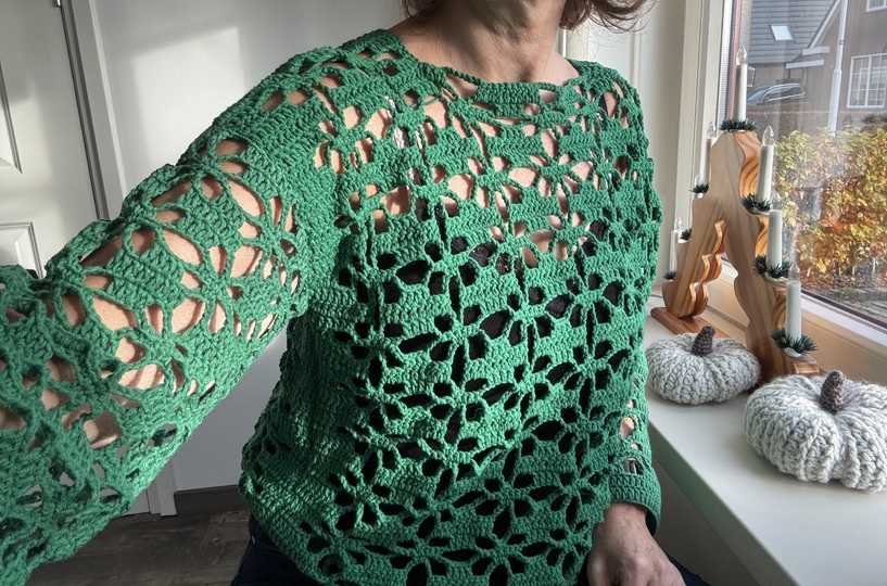 Crochet pattern Flower Sweater Marrakech