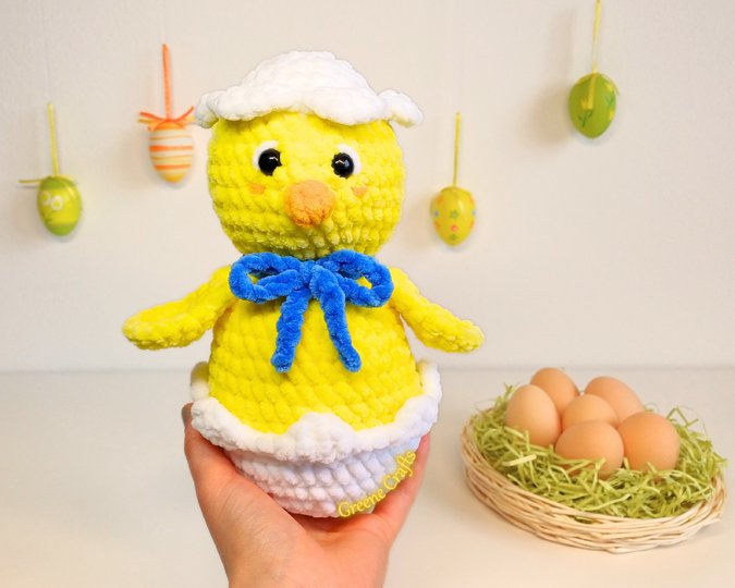 Easter Crochet Pattern: Mini Bunny & Chick in Egg (No Sew, For Beginners)