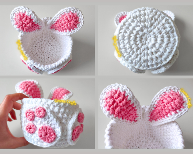 Crochet Pattern Bundle: Granny Square Chicken, Easter Bunny Basket & Eggs
