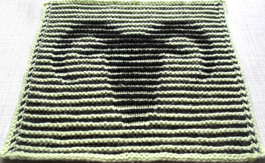 Widderkopf in Schattenstricktechnik mit dem besonderen Rand