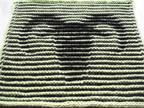 Widderkopf in Schattenstricktechnik mit dem besonderen Rand