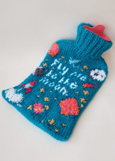 TeaCosyFolk's Fly Me to The Moon Hot Water Bottle Cover Knitting Pattern