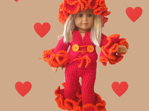 Doll Costume Disco, 18" 70's style doll outfit pattern