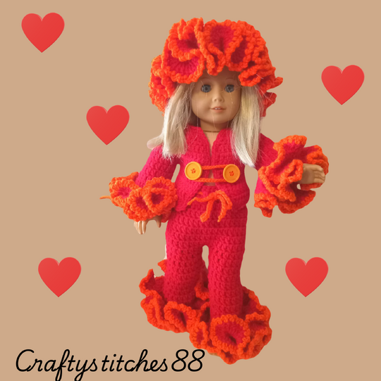 Doll Costume Disco, 18" 70's style doll outfit pattern