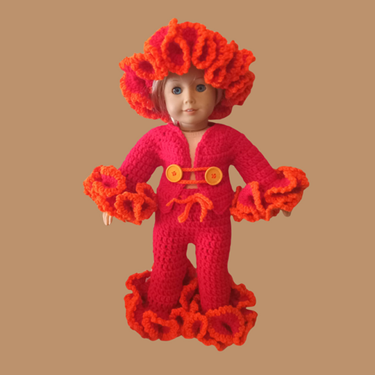 Doll Costume Disco, 18" 70's style doll outfit pattern